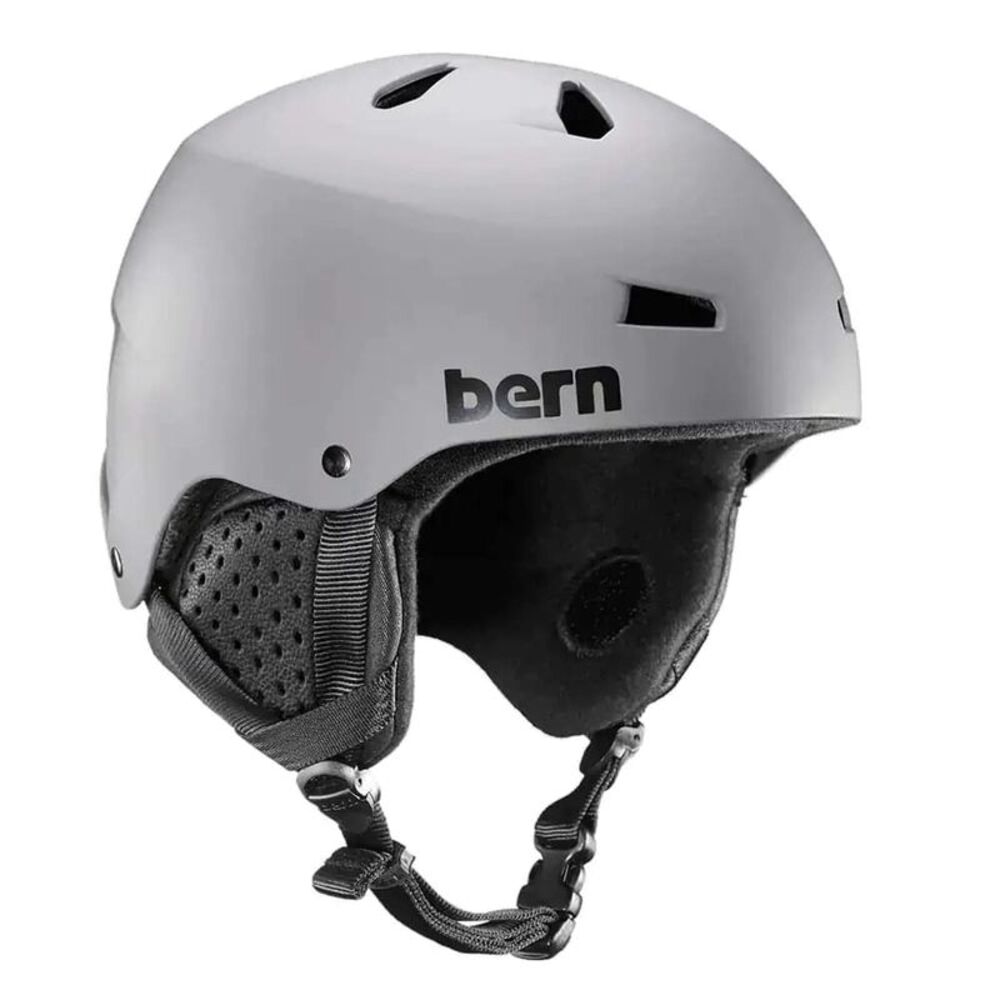 Bern Adults Winter Macon EPS Foam Hard Shell Snow Helmet, Matte Grey, Small Size